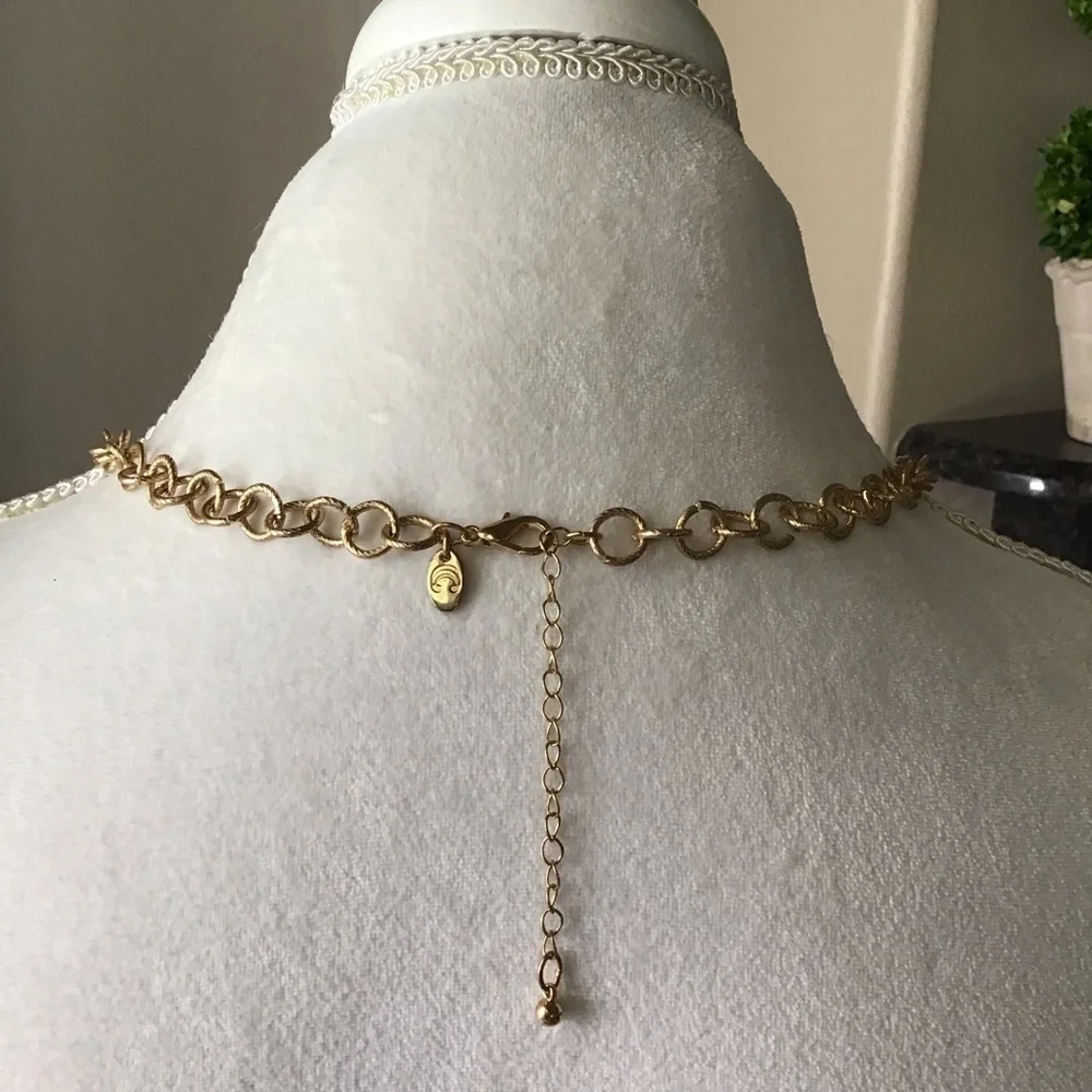 Citrus Baubles Necklace Orange Yellow White Green Gold Tone Beads Florida FL 35”